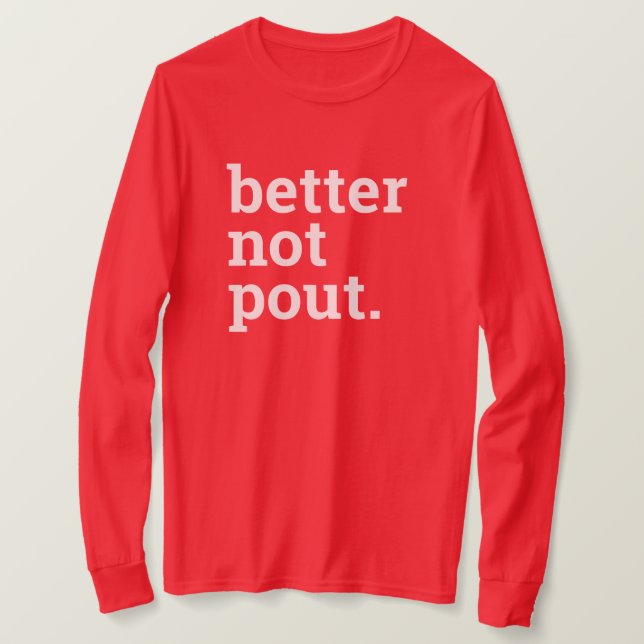 T-shirt Mieux vaut ne pas pout Funky Noël Rouge Blanc (Design devant)