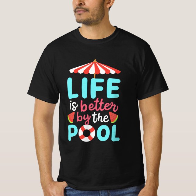 T-shirt Mieux Vivre Au Bord De La Piscine (Devant)