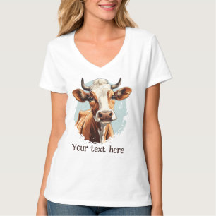 T-shirt mignon amateur de vache ajouter du texte