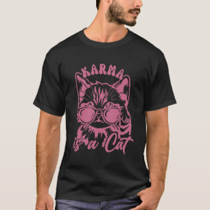 T-shirt Mignon Amoureux de Chat Drôle Chat est Karma