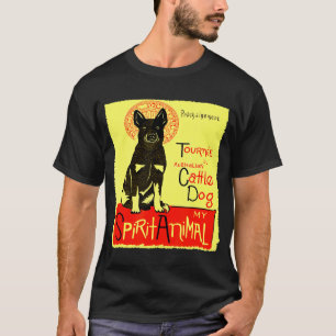 T-shirt Mignon Art de Chien de Bétail Australien Blue Hee