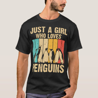 T-shirt Mignon Art De Pingouin Femmes Filles Zoologue Ping