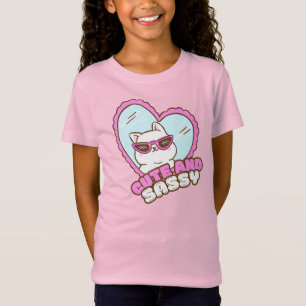 T-Shirt Mignon avec une touche de sass Chat rose drôle e