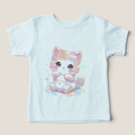 T-shirt Mignon Bébé Chat Kawaii | Ensemble Arc-en-