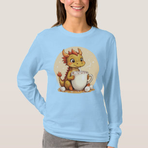 T-shirt Mignon Bébé Dragon Chocolat Chaud Enfants Kawaii C