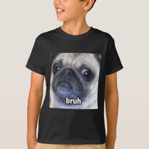 T-shirt Mignon Bruh Face de Chien Carlin Flou