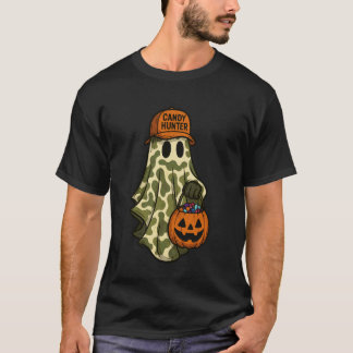 T-shirt Mignon Camouflage Halloween Fantôme Citrouille Cha