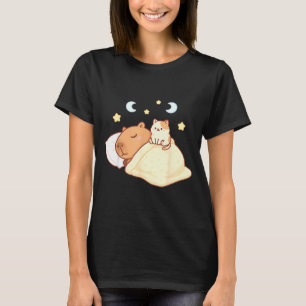 T-shirt Mignon Capybara Kawaii Pyjama Dodo Sleepybara Chat