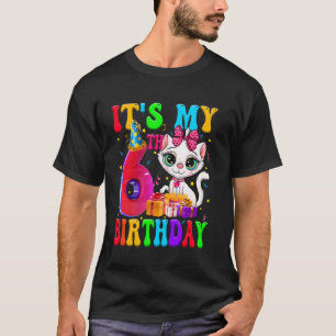 T-shirt Mignon C'est mon 6ème anniversaire 6 ans Chat Anni