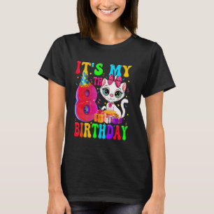 T-shirt Mignon C'est mon 8ème anniversaire 8 ans Chat Anni
