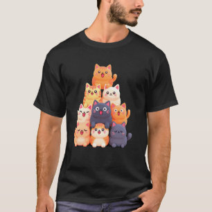 T-shirt Mignon Chat Drôle Kitty Tee Romantique Chats Amant