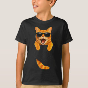 T-shirt Mignon chat tigré de poche maman chat papa chat dr