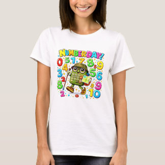 T-shirt Mignon Chemise Nombres Maths Paresseux Jour Des No