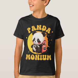 T-shirt Mignon Chibi Kawaii Panda Nom Année Scolaire Au Do