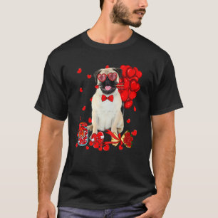 T-shirt Mignon chien carlin drôle coeur Saint-Valentin mam