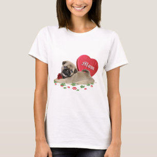 T-shirt Mignon chiot de carlin la conception d'une maman