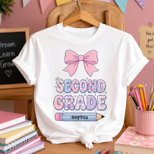 T-shirt Mignon Coquette Rose Ruban Personnalisé Deuxième A