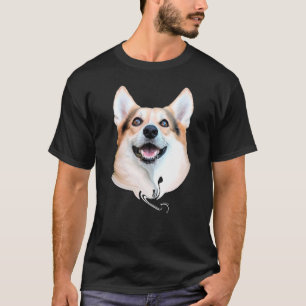 T-shirt Mignon Corgi Visage de Chien Corgi Pembrok