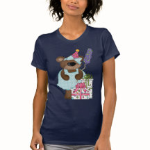 T-shirt mignon d'anniversaire d'ours de nounours