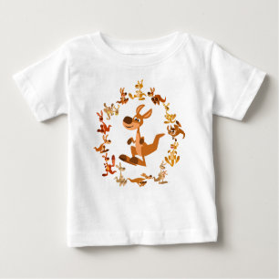 T-shirt mignon de bébé de mandala de kangourous de
