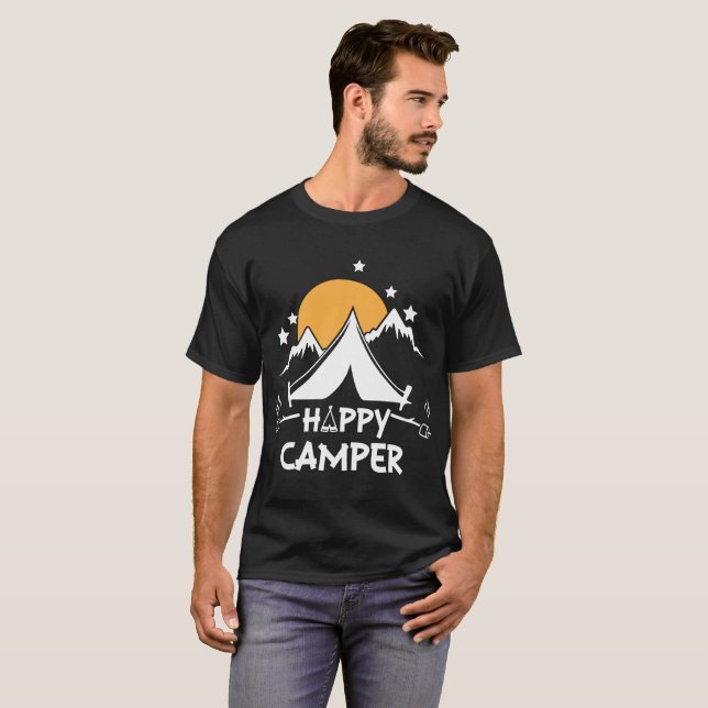 T-shirt mignon de camp de Glamping de profondément (Devant entier)