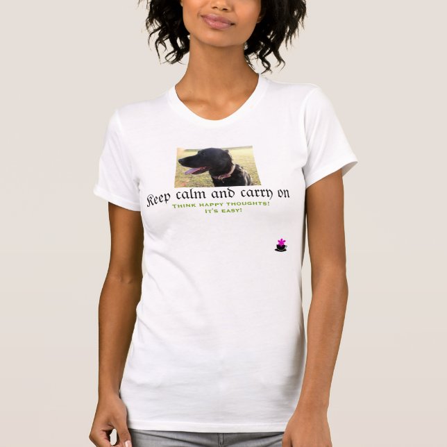 T-shirt mignon de chien (gardez le calme et (Devant)