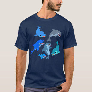 T-shirt mignon de cosse de dauphin de bande
