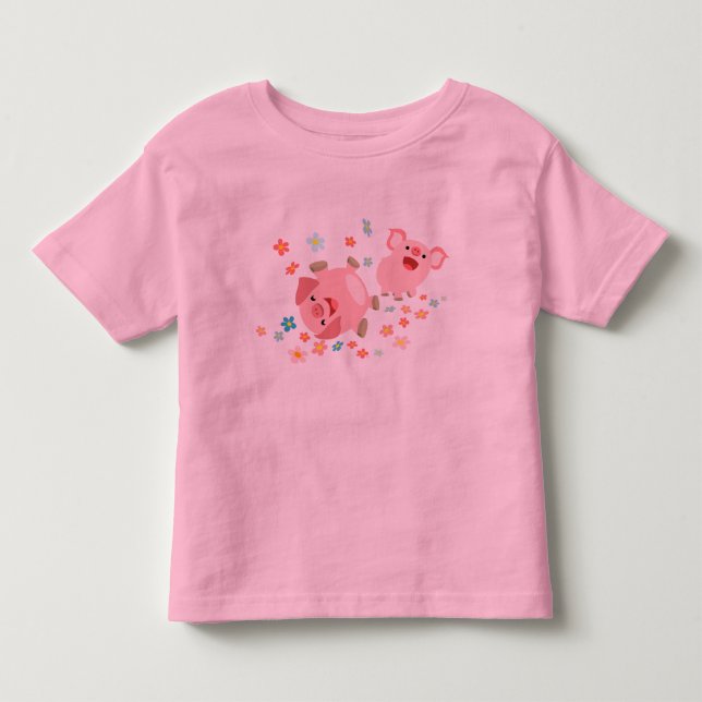 T-shirt mignon de deux de bande dessinée enfants (Devant)