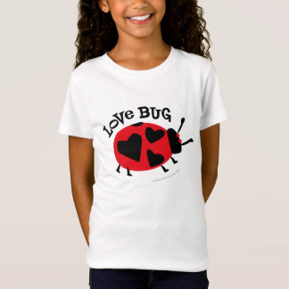 T-shirt mignon de filles d'insecte d'amour