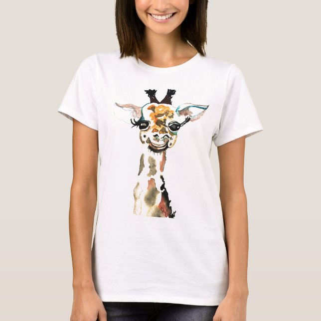 T-shirt mignon de girafe (Devant)