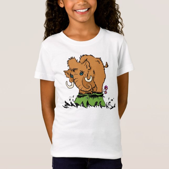 T-shirt mignon de mammouth de bébé d'enfants (Devant)