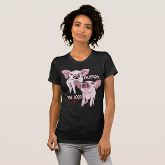 T-shirt mignon de porcs de nourriture d'amis pas