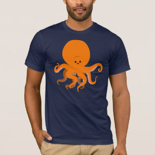 T-shirt mignon de poulpe de bande dessinée