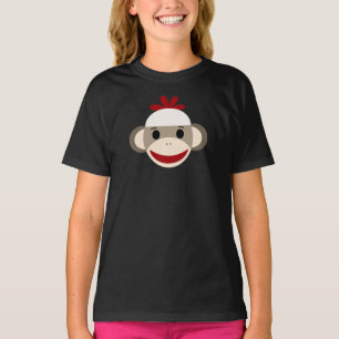 T-shirt mignon de singe de chaussette