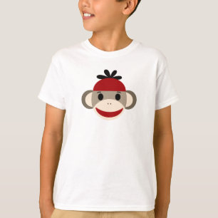 T-shirt mignon de singe de chaussette