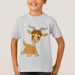 T-shirt mignon d'enfants de chèvre de bande