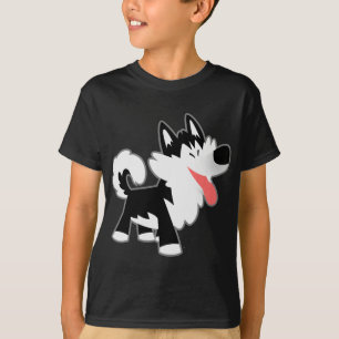 T-shirt mignon d'enfants de chien de traîneau