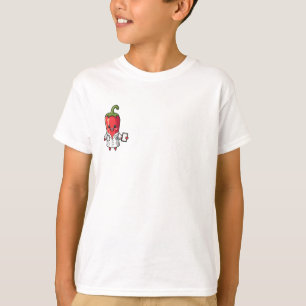 T-shirt Mignon docteur poivron rouge cartoon pour enfants