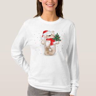 T-shirt mignon d'ours de nounours de Noël