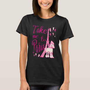 T-shirt Mignon Emmène-Moi À Paris Tour Eiffel Caniche Fran