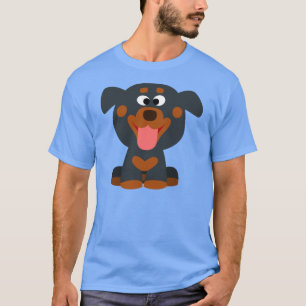 T-Shirt mignon en caricature bébé Rottweiler