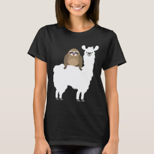 T-shirt Mignon et drôle de paresseux montant un lama d'ami