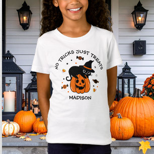 T-Shirt Mignon et Effrayant Halloween Noir et Orange