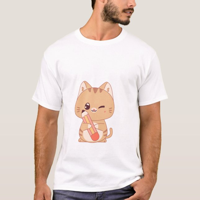 T-shirt mignon étudiant en chat | Conception amoureux des  (Devant)