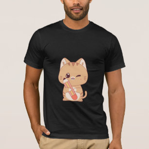 T-shirt mignon étudiant en chat Conception amoureux des