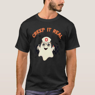 T-shirt Mignon Fantôme d'Infirmière Fait un Effrayant Hall