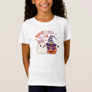 T-Shirt Mignon Fantôme et Citrouille de Halloween Méchant