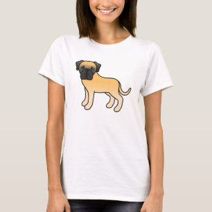 T-shirt Mignon Faon de Dessin Animé Chien Mastiff Anglais