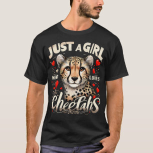 T-shirt Mignon Guépard Juste Une Fille Qui Aime Les Guépar