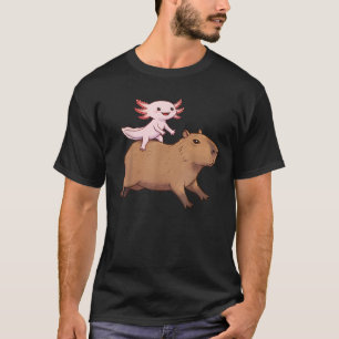 T-shirt Mignon Kawaii Axolotl et amateur de capybaras Enfa